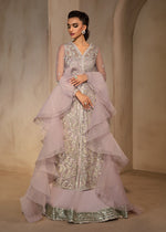 Indian Lilac Embroidered Organza & Raw Silk Gown (3-Piece) - Image 2