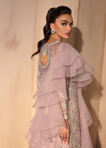Indian Lilac Embroidered Organza & Raw Silk Gown (3-Piece) - Image 3