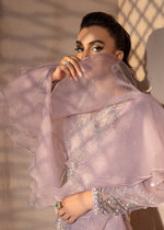 Indian Lilac Embroidered Organza & Raw Silk Gown (3-Piece) - Image 5