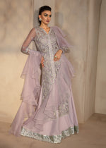 Indian Lilac Embroidered Organza & Raw Silk Gown (3-Piece) - Image 7
