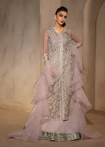 Indian Lilac Embroidered Organza & Raw Silk Gown (3-Piece) - Image 9
