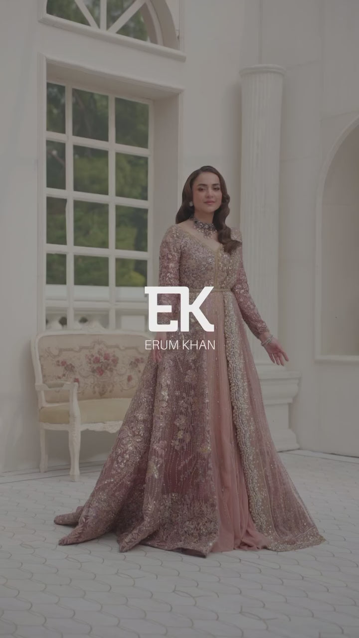 Plum Embellished Organza Bridal Maxi (2-Piece) - Image 10