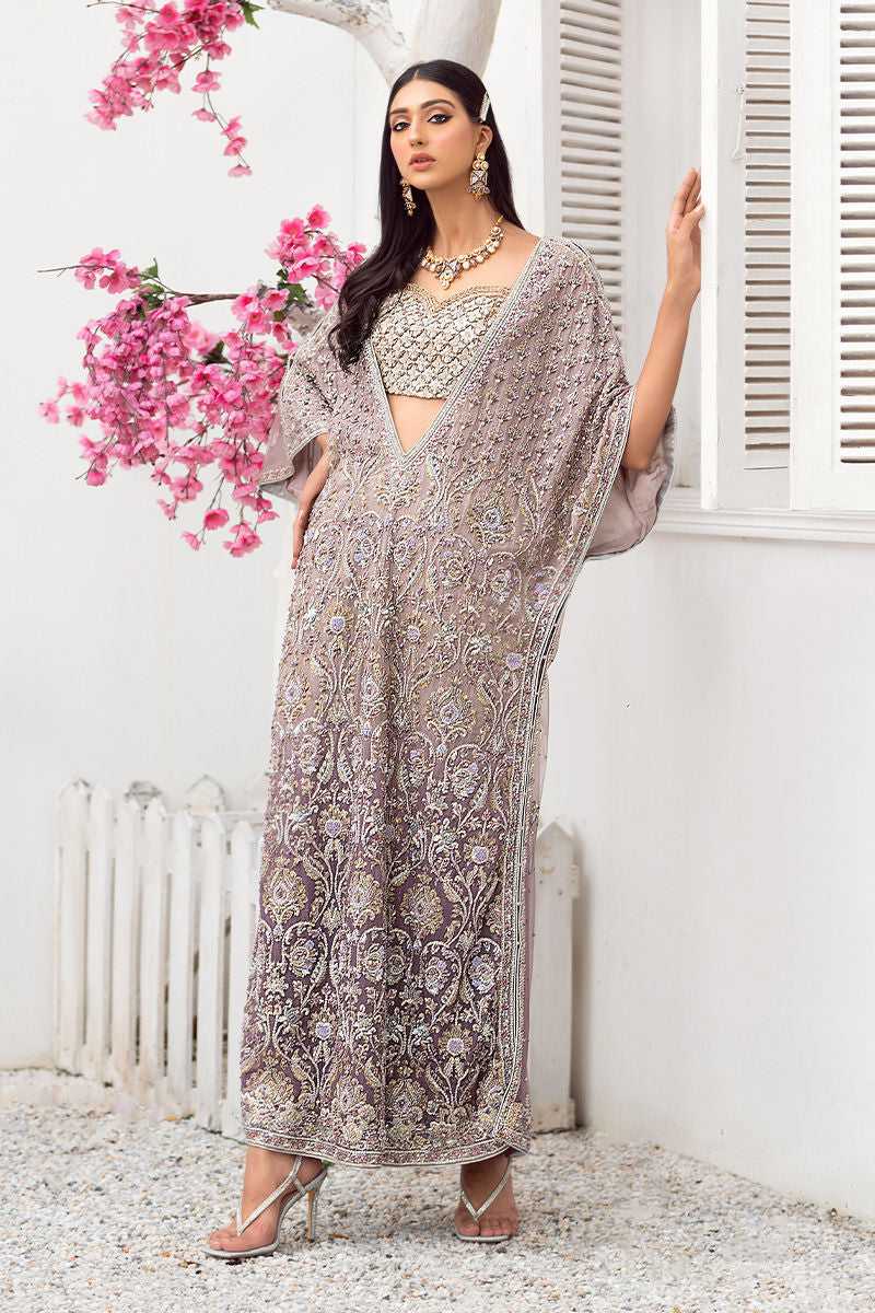 Pakistani Lilac Embellished Net-Georgette Kaftan (2-Piece) - Image 1