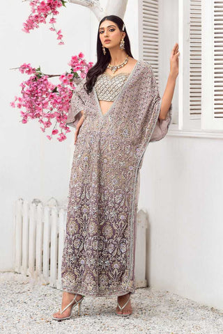 Pakistani Lilac Embellished Net-Georgette Kaftan (2-Piece) - Image 2