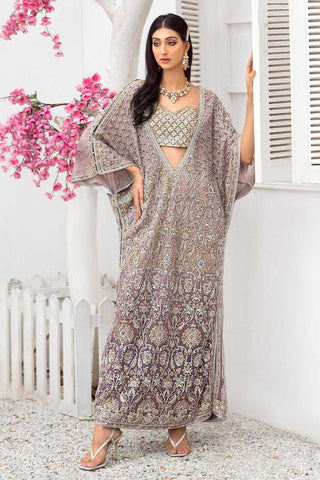 Pakistani Lilac Embellished Net-Georgette Kaftan (2-Piece) - Image 3