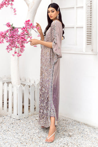Pakistani Lilac Embellished Net-Georgette Kaftan (2-Piece) - Image 4