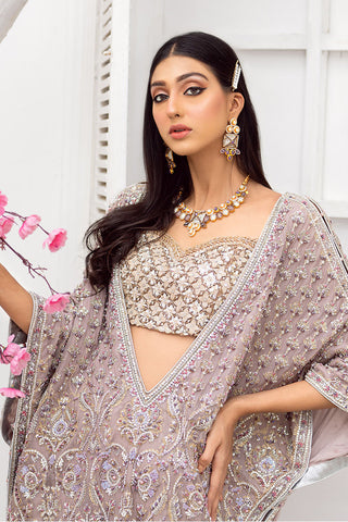 Pakistani Lilac Embellished Net-Georgette Kaftan (2-Piece) - Image 6