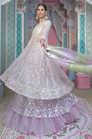 Pakistani Lavender Embellished Organza Kalidaar Dress (3-Piece) - Image 5