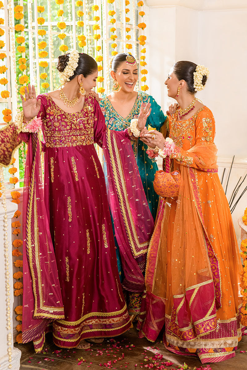 Pakistani Plum Zardozi & Dabka Silk Kalidaar (2-Piece) - Image 6