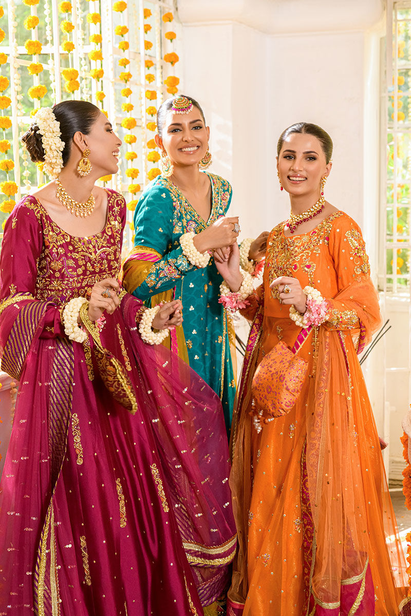 Pakistani Plum Zardozi & Dabka Silk Kalidaar (2-Piece) - Image 7