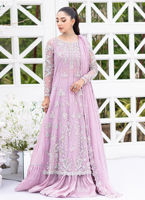 Lavender Embellished Tulle Kalidaar (2-Piece) - Image 2