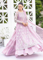 Lavender Embellished Tulle Kalidaar (2-Piece) - Image 3