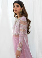 Pakistani Lilac Embellished Tulle Kalidaar Dress (2-Piece) - Image 5
