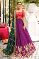 Pakistani Pansy Purple Embroidered Silk-Blend Lehenga (3-Piece) - Image 3