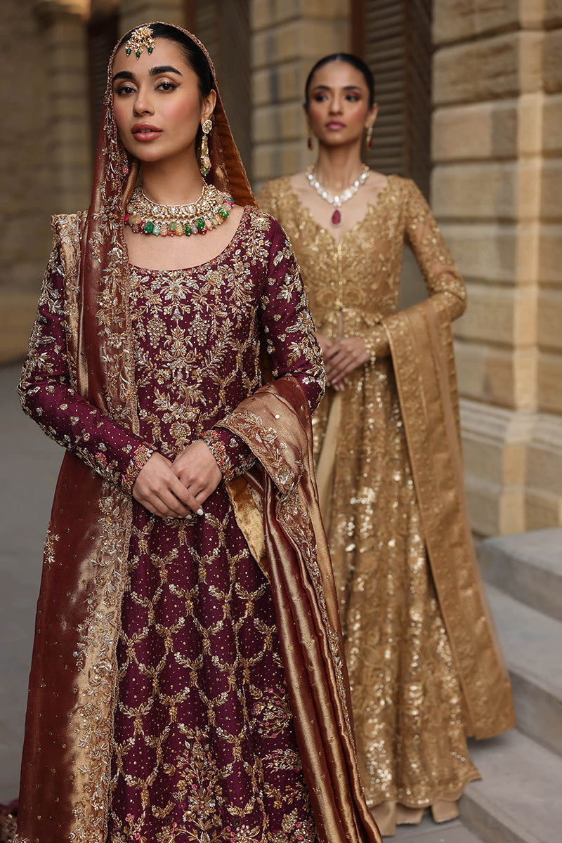 Indian Plum Zardozi Silk Net Bridal Lehenga (3-Piece) - Image 3