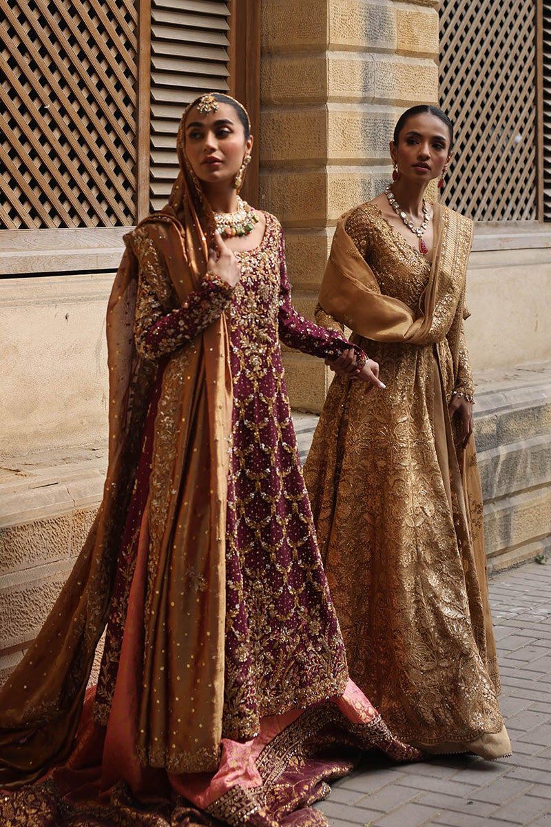 Indian Plum Zardozi Silk Net Bridal Lehenga (3-Piece) - Image 4