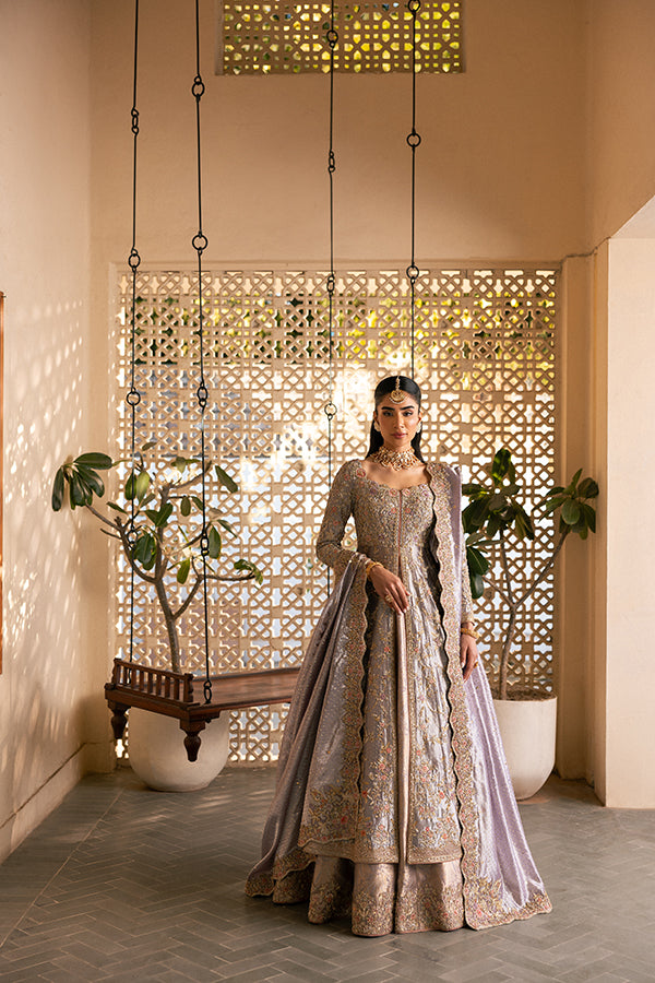 Lavender Zardozi Lame Pishwas Dress (3-Piece) - Image 6