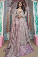 Pakistani Lavender Embellished Net Kalidar Lehenga (3-Piece) - Image 3