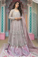 Pakistani Lavender Embellished Net Kalidar Lehenga (3-Piece) - Image 4