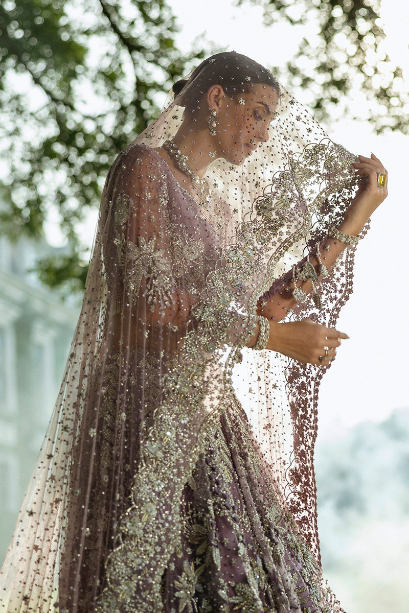 Purple Embellished Net Lehenga Choli (3-Piece) - Image 3