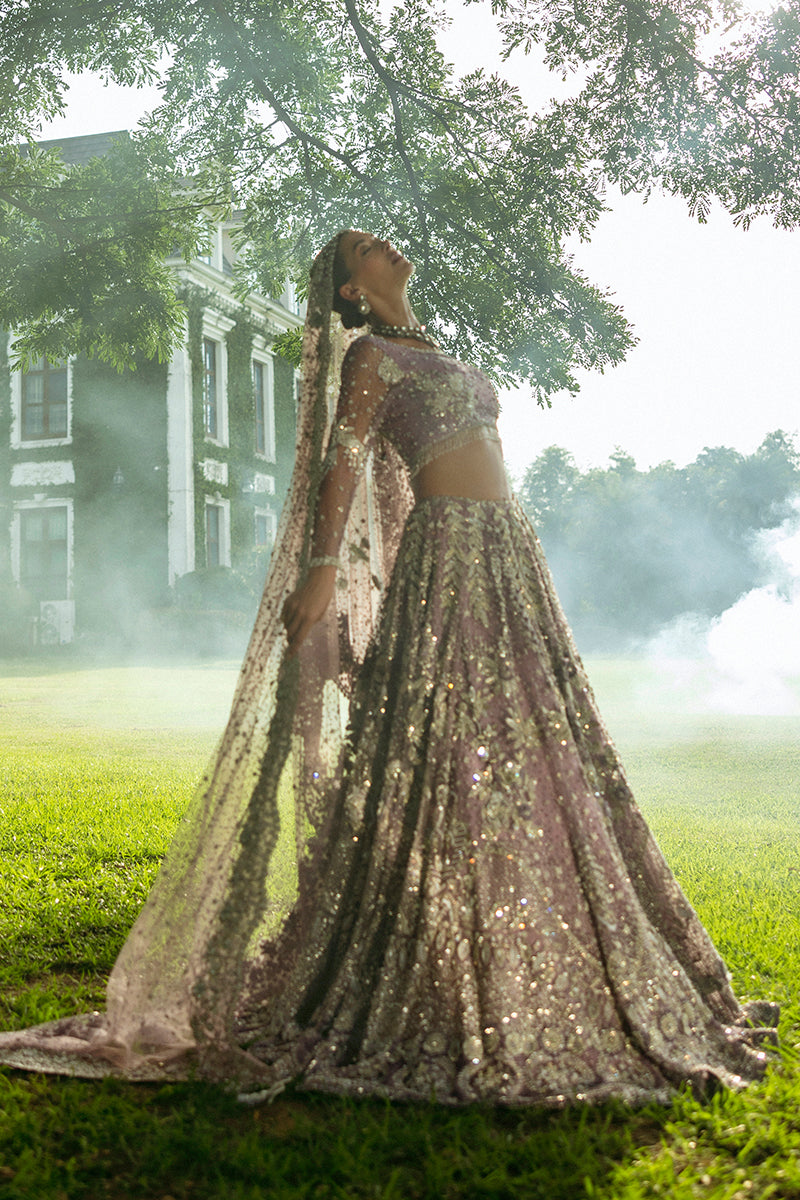 Purple Embellished Net Lehenga Choli (3-Piece) - Image 4