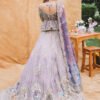 Pakistani Lavender Pink Hand-Painted Bridal Lehenga (3-Piece) - Image 4