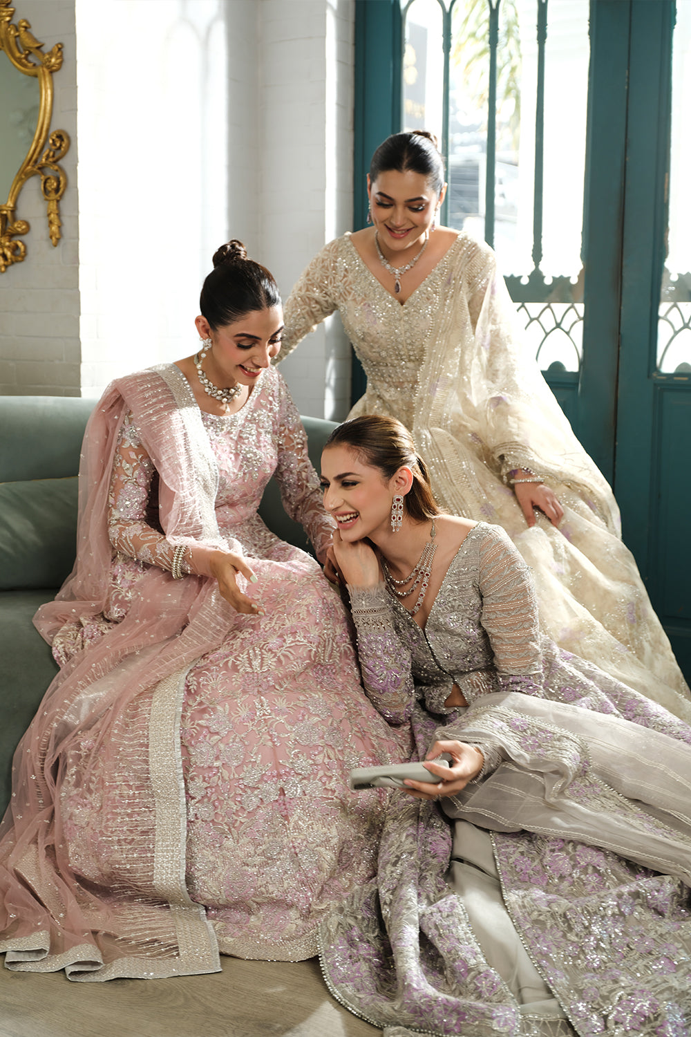 Lilac Embellished Net Bridal Lehenga (3-Piece) - Image 11