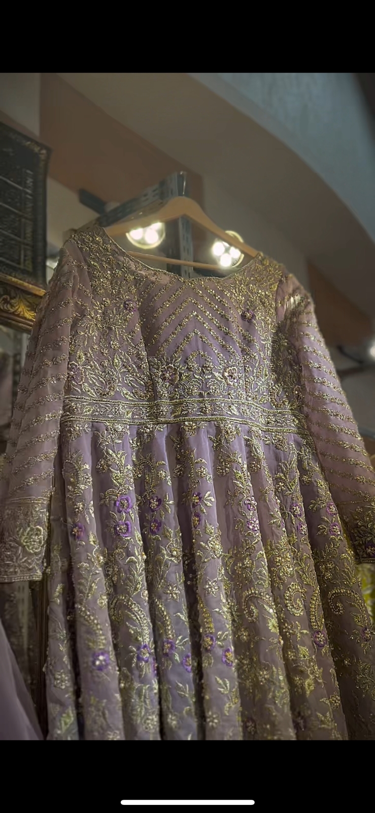 Pakistani Purple Lilac Zardozi Net Lehenga Set (3-Piece) - Image 1