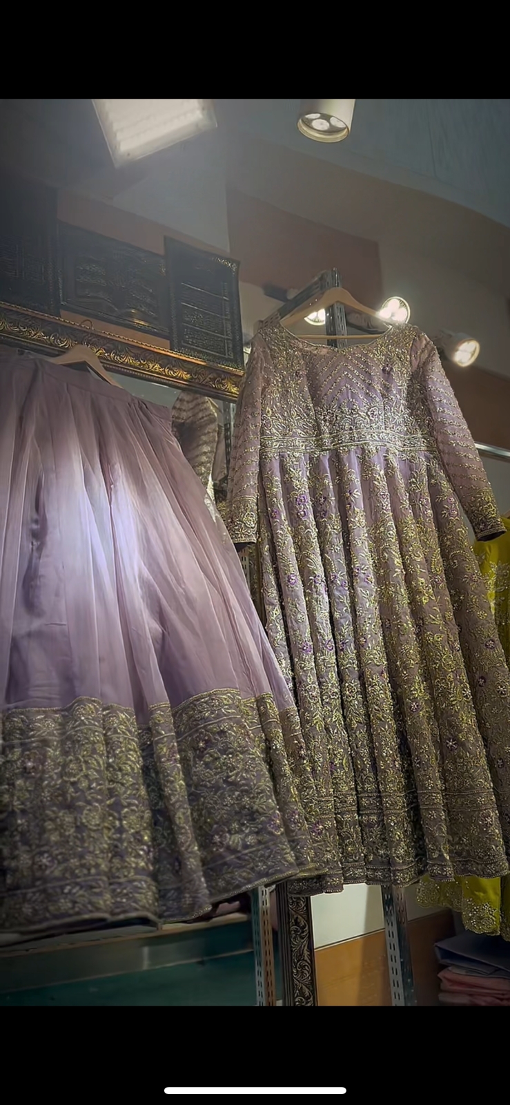 Pakistani Purple Lilac Zardozi Net Lehenga Set (3-Piece) - Image 4