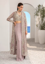 Lilac Embroidered Organza Net & Raw Silk Lehenga (3-Piece) - Image 3