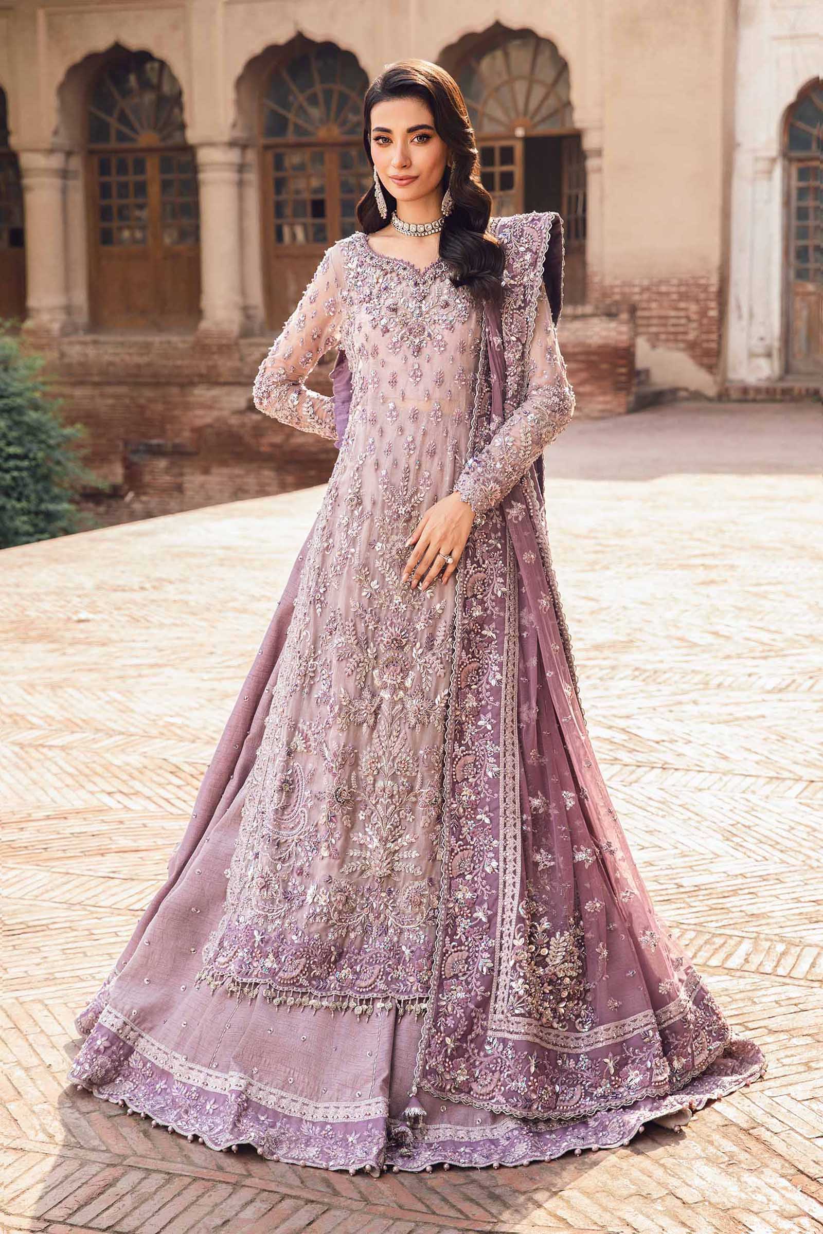 Lilac Hand-Embellished Organza Lehenga (3-Piece) - Image 1
