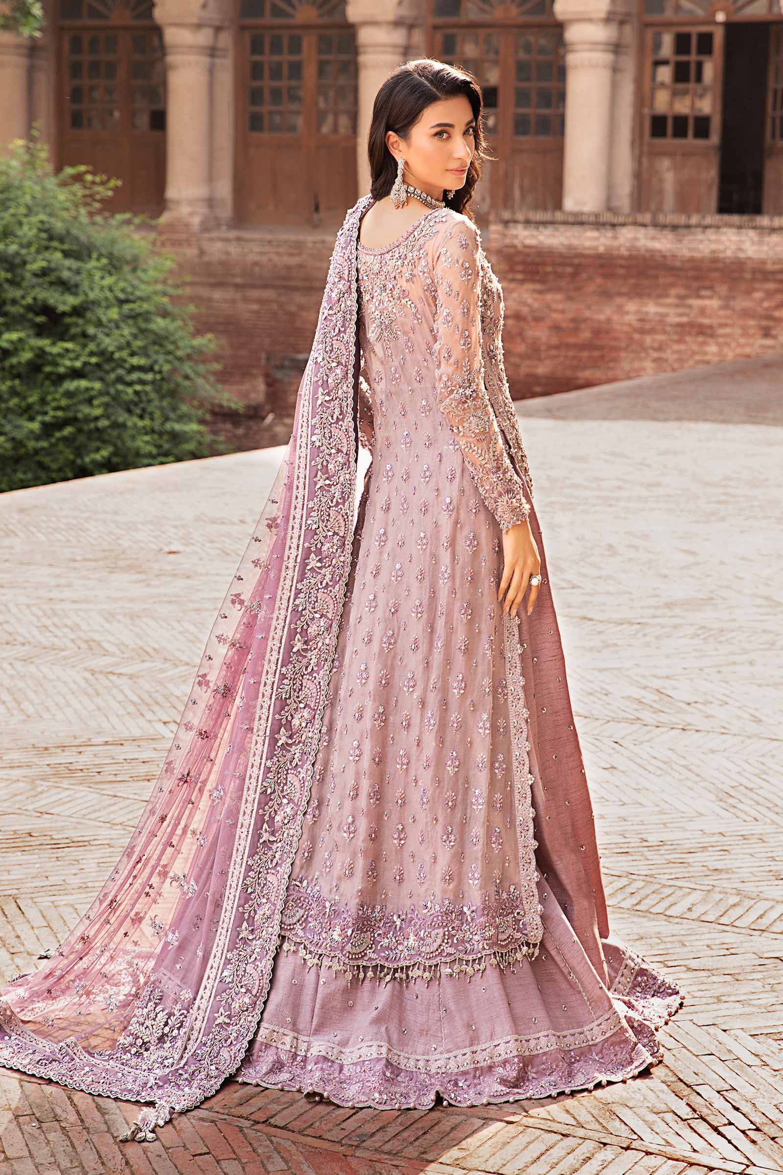 Lilac Hand-Embellished Organza Lehenga (3-Piece) - Image 6
