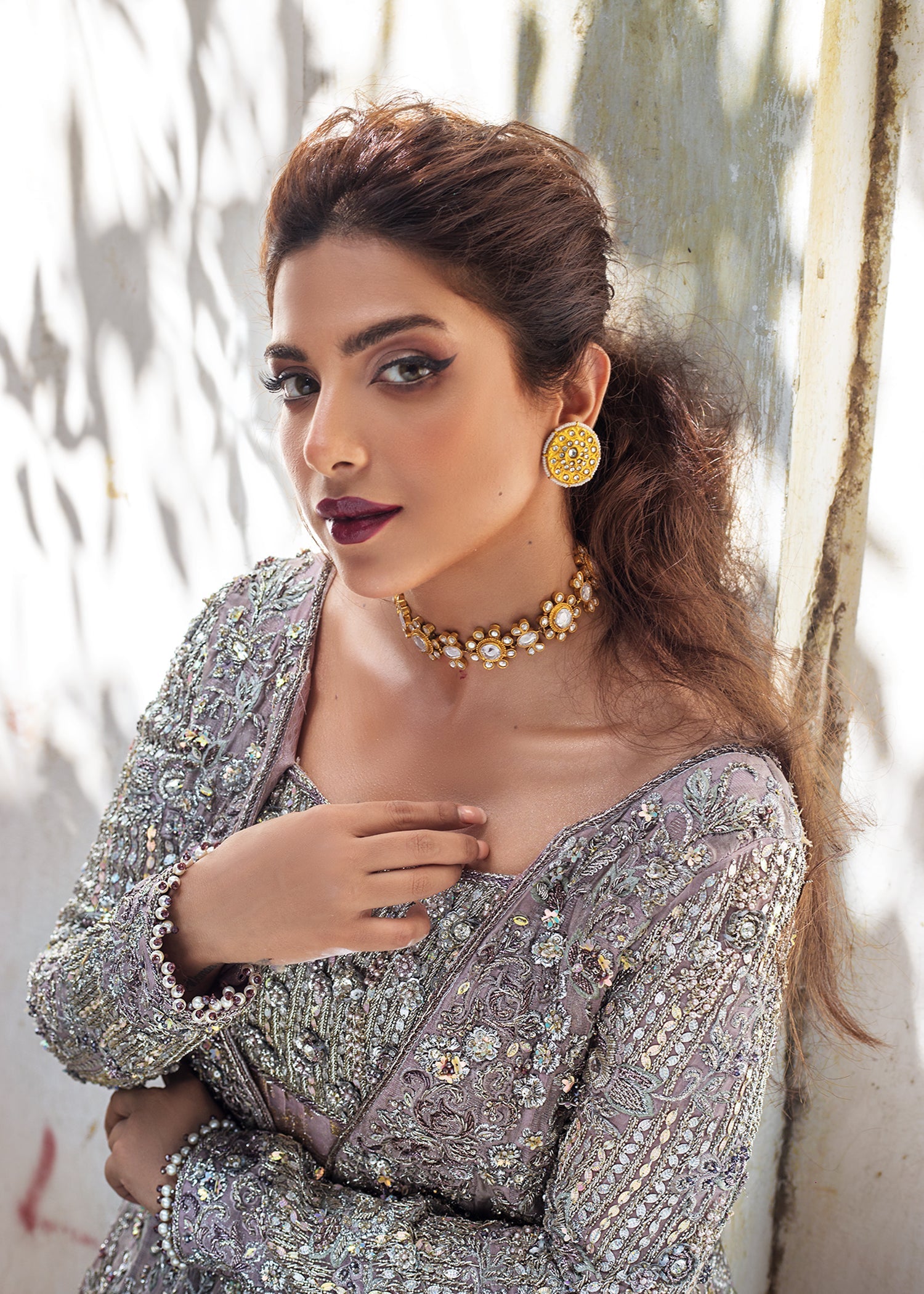 Lavender Embellished Organza Bridal Gown (3-Piece) - Image 3