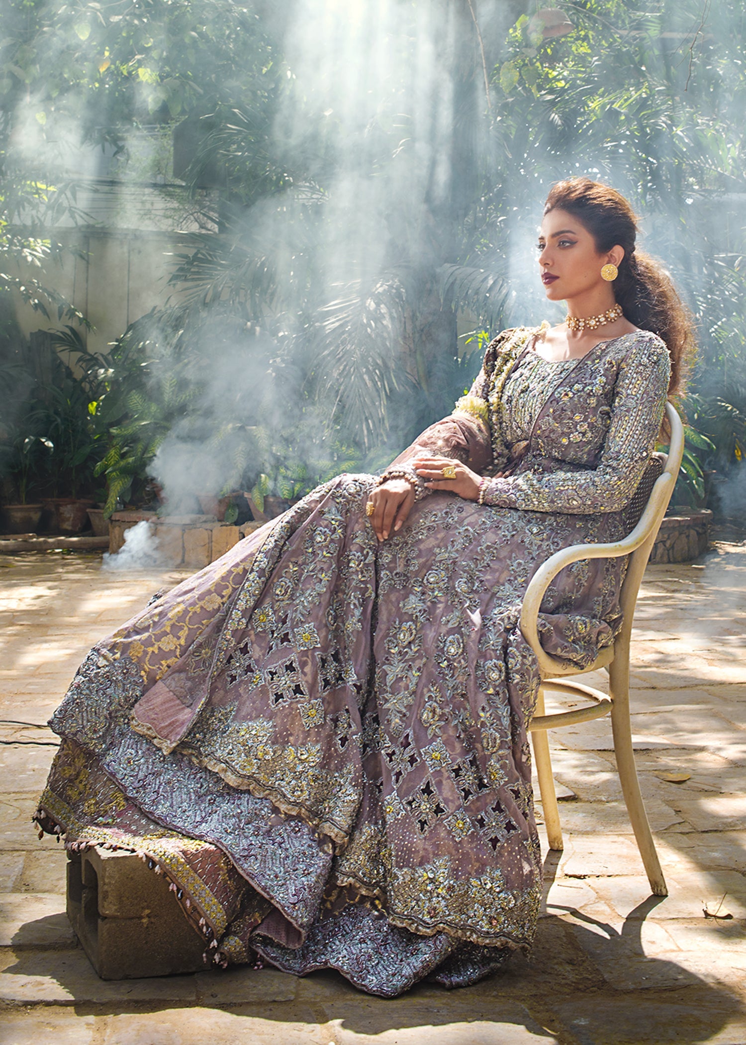 Lavender Embellished Organza Bridal Gown (3-Piece) - Image 4