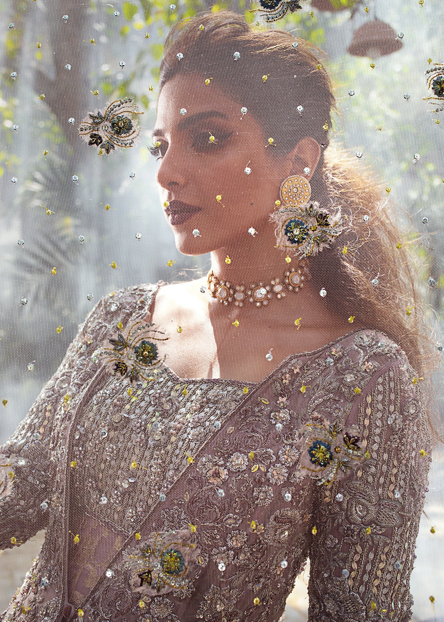 Lavender Embellished Organza Bridal Gown (3-Piece) - Image 5