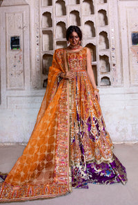 Pakistani Purple Embellished Organza Lehenga Dress (3-Piece) - Image 2