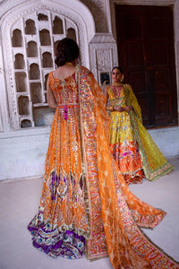 Pakistani Purple Embellished Organza Lehenga Dress (3-Piece) - Image 3