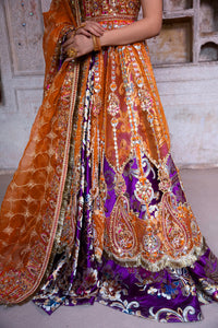 Pakistani Purple Embellished Organza Lehenga Dress (3-Piece) - Image 4