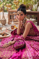 Magenta Purple Embellished Net Organza Kalidar Lehenga (3-Piece) - Image 4