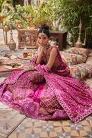 Magenta Purple Embellished Net Organza Kalidar Lehenga (3-Piece) - Image 5