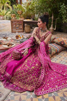 Magenta Purple Embellished Net Organza Kalidar Lehenga (3-Piece) - Image 6