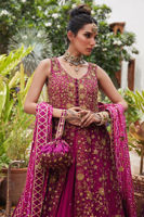 Magenta Purple Embellished Net Organza Kalidar Lehenga (3-Piece) - Image 7