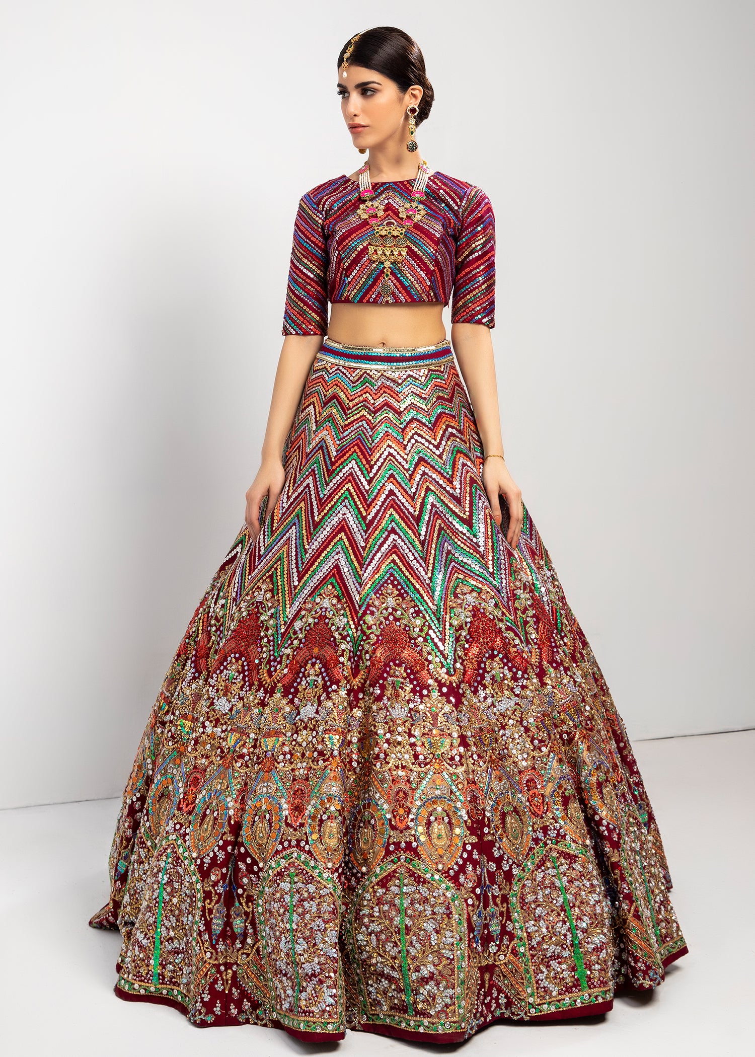Plum Sitara Raw Silk Lehenga Choli (3-Piece) - Image 1