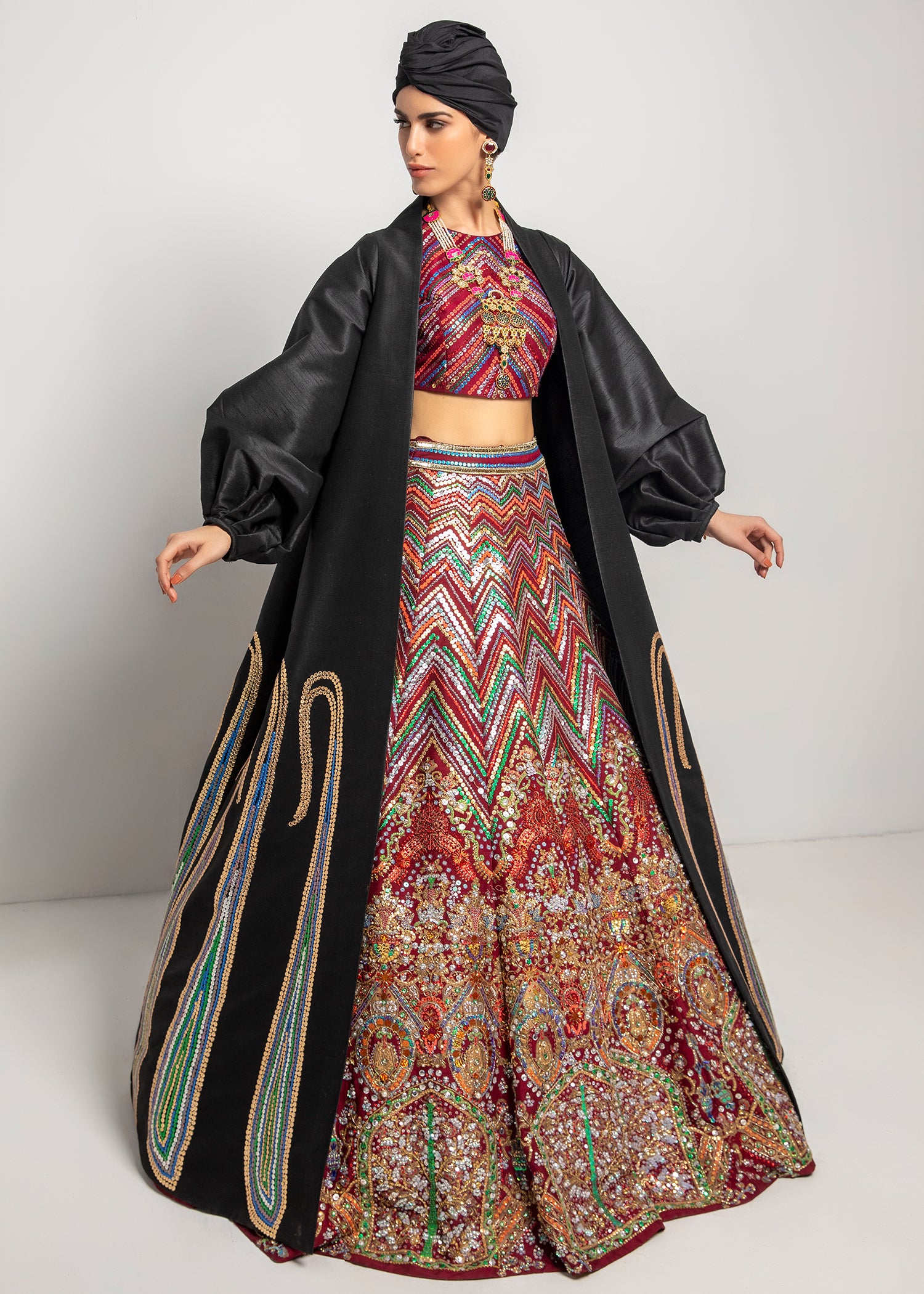 Plum Sitara Raw Silk Lehenga Choli (3-Piece) - Image 4