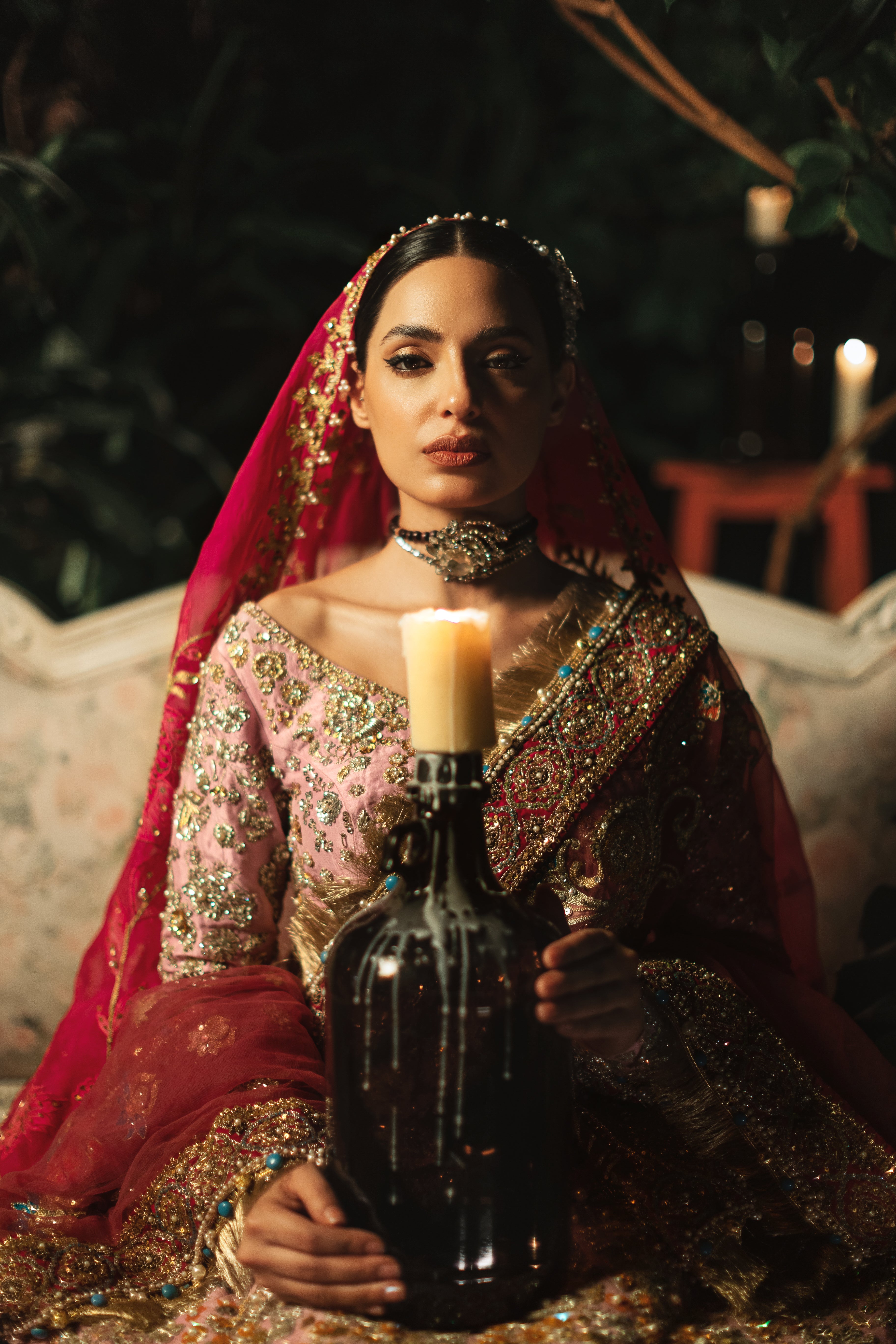 Pakistani Lilac Embellished Raw Silk Lehenga Choli (3-Piece) - Image 6