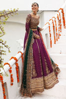 Charisma Purple Zardozi Raw Silk Lehnga Choli (3-Piece) - Image 11
