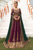 Charisma Purple Zardozi Raw Silk Lehnga Choli (3-Piece) - Image 3