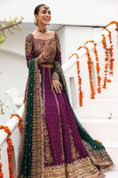 Charisma Purple Zardozi Raw Silk Lehnga Choli (3-Piece) - Image 5