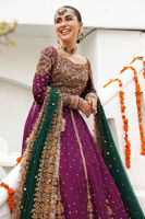 Charisma Purple Zardozi Raw Silk Lehnga Choli (3-Piece) - Image 7