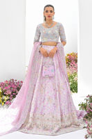 Pakistani Lilac Jeweled Motif Silk-Blend Lehenga Choli (3-Piece) - Image 2